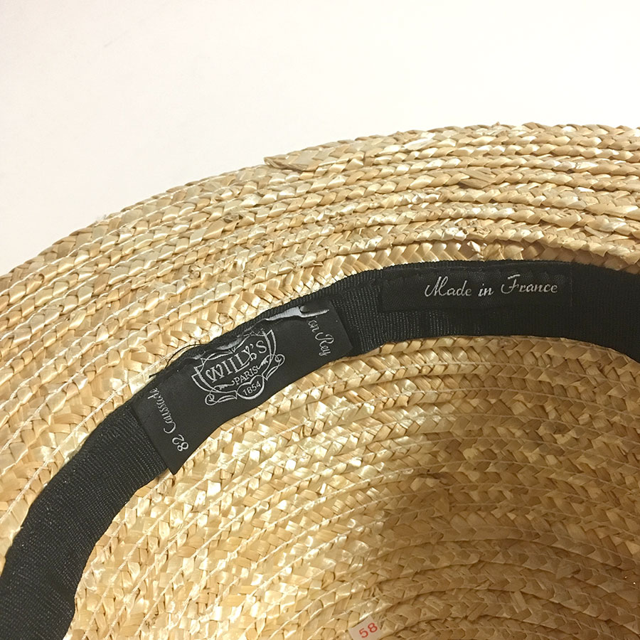 Willys カンカン帽　CANOTIER 35    54 大人サイズ58　リボンシルバー