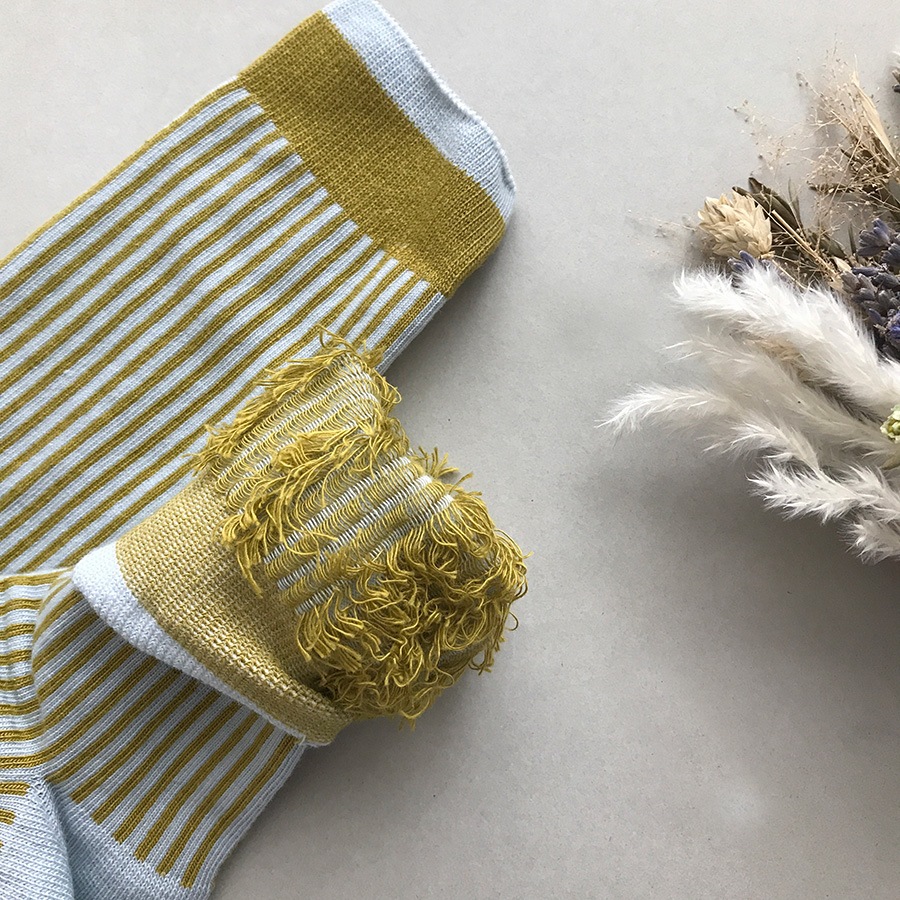 【30% OFF】From フランス suis moi 　[※1 クリックポスト可] Stripe Socks / 3 TONE SOCKS