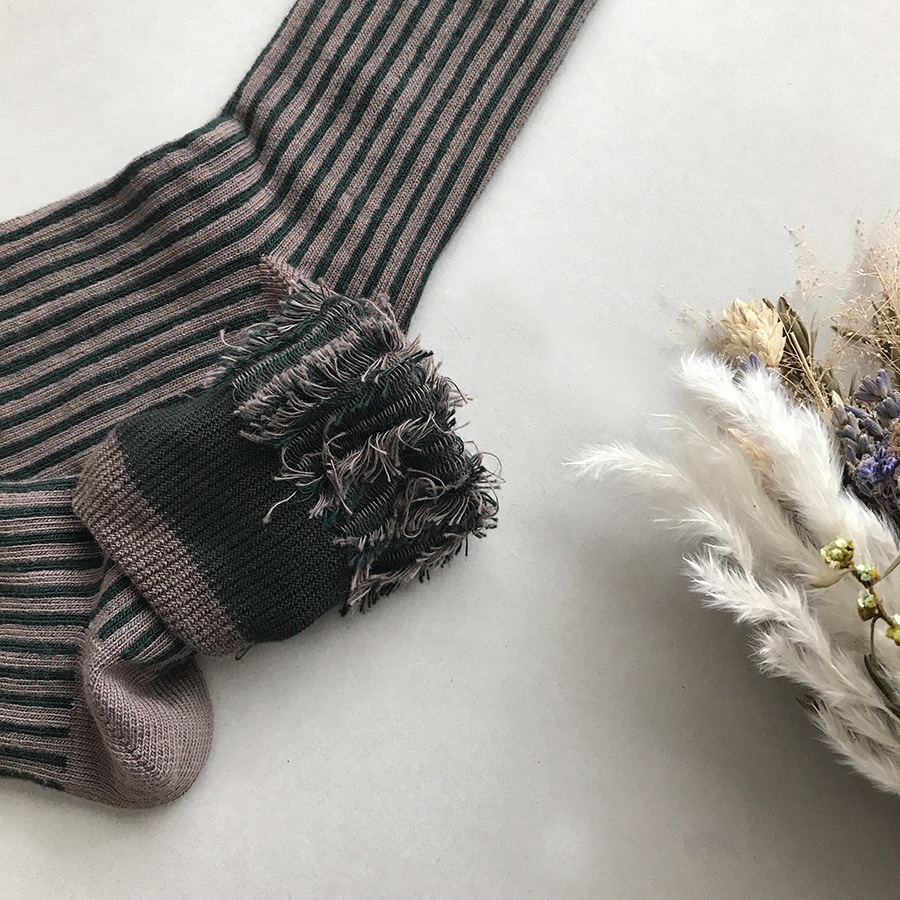 【30% OFF】From フランス suis moi 　[※1 クリックポスト可] Stripe Socks / 3 TONE SOCKS