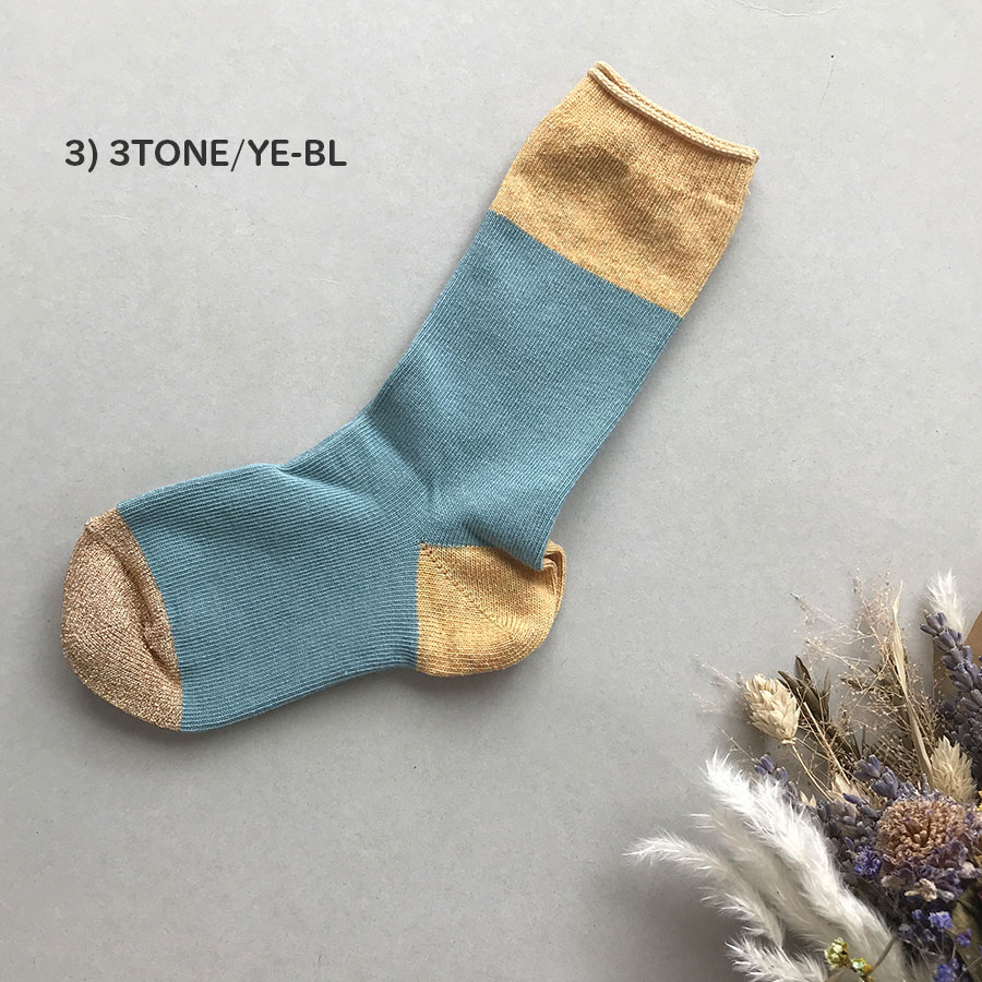 【30% OFF】From フランス suis moi 　[※1 クリックポスト可] Stripe Socks / 3 TONE SOCKS