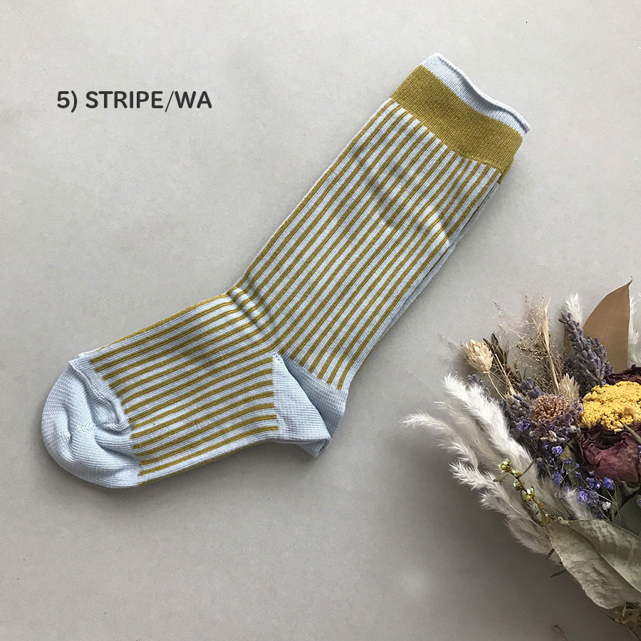 【30% OFF】From フランス suis moi 　[※1 クリックポスト可] Stripe Socks / 3 TONE SOCKS