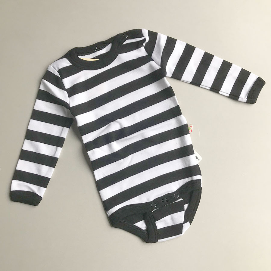 [30%OFF]Katvig キャトヴィ オーガニックコットン ストライプ 長袖ボディ 68/70  Kat.Stripe White/black