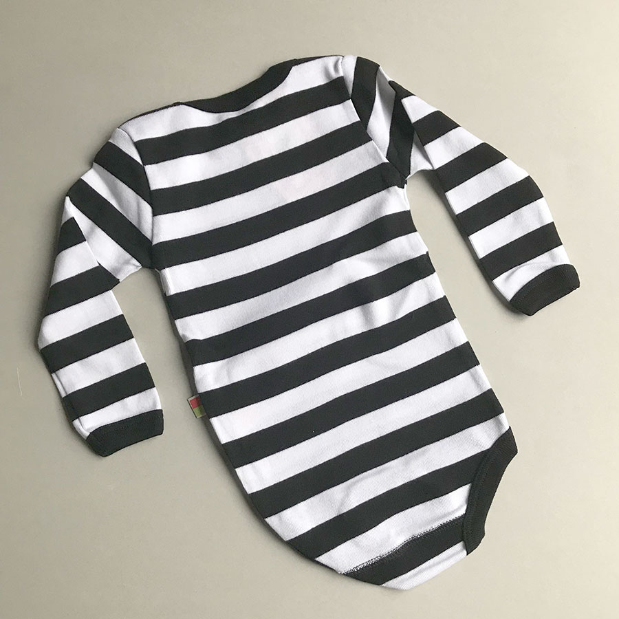 [30%OFF]Katvig キャトヴィ オーガニックコットン ストライプ 長袖ボディ 68/70  Kat.Stripe White/black