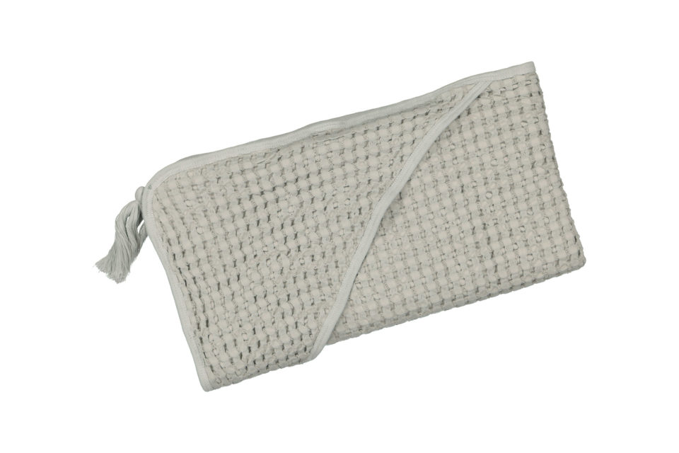 moumout' paris おくるみ　 SYBEL BEE Honeycomb cotton hooded towel with pompon Almond