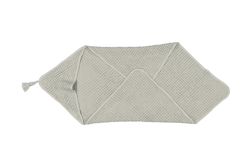 moumout' paris おくるみ　 SYBEL BEE Honeycomb cotton hooded towel with pompon Almond