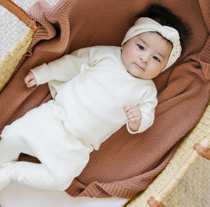 [30%off] Quincy Mae オーガニックコットン BABY TURBAN　0-12M 12-24M [ネコポス対応可] OCEAN