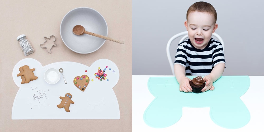 オーストラリアから  We might be tiny シリコン製プレイスマット お食事マット Bunny Placie-White