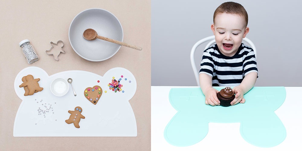 オーストラリアから　We might be tiny シリコン製プレイスマット お食事マット Bear Placie-Black