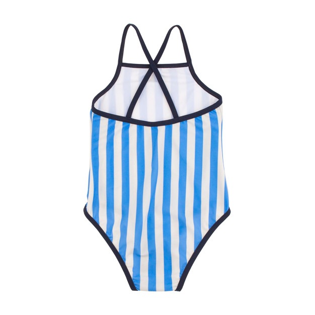 [再-50%] tinycottons スペインから  stripes swimsuit　stone/cerulean blue 2Y/4Y/6Y