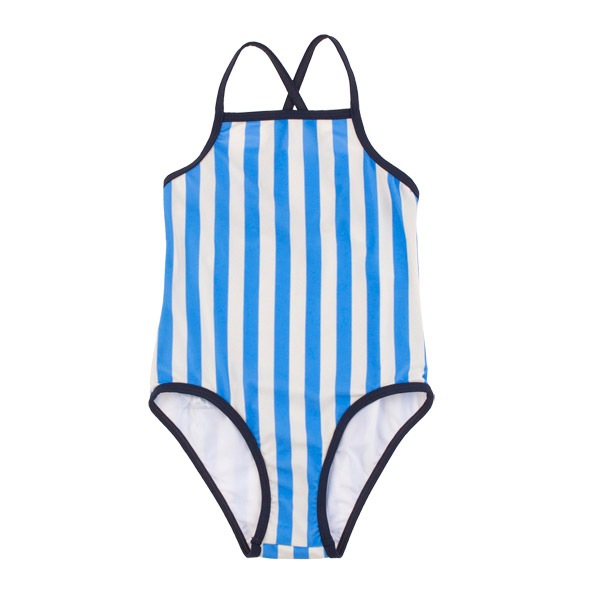 [再-50%] tinycottons スペインから  stripes swimsuit　stone/cerulean blue 2Y/4Y/6Y