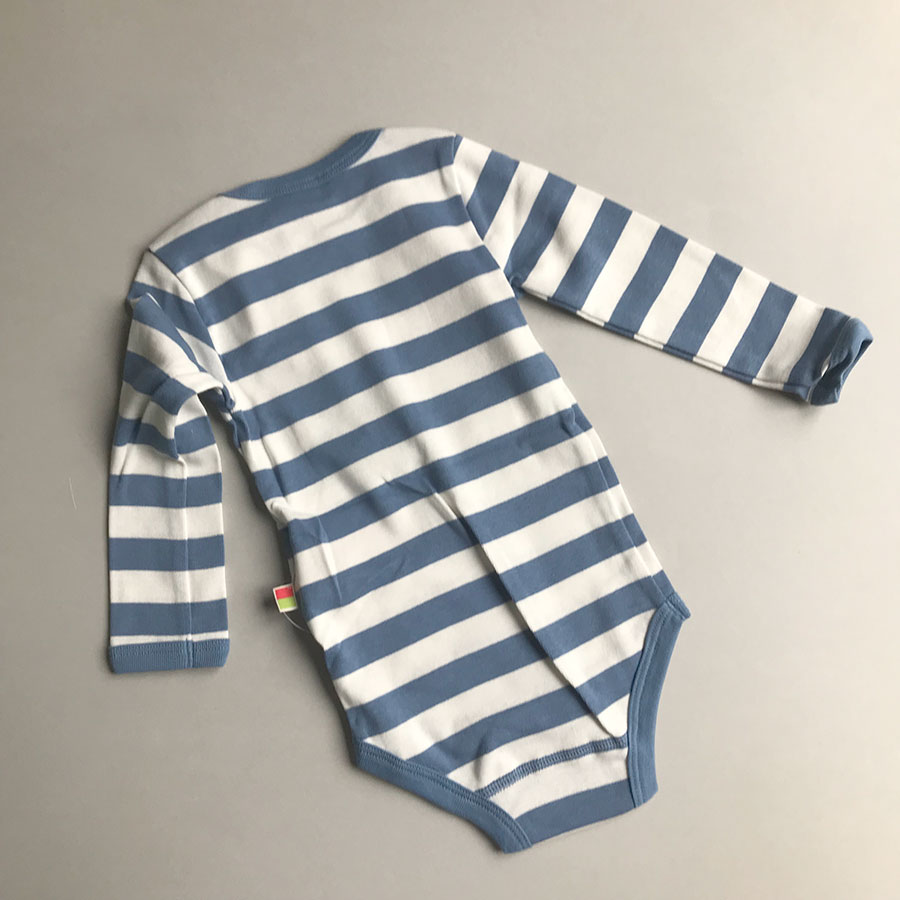 [30%OFF]Katvig キャトヴィ オーガニックコットン ストライプ 長袖ボディ 68/70  Kat.Stripe White/blue