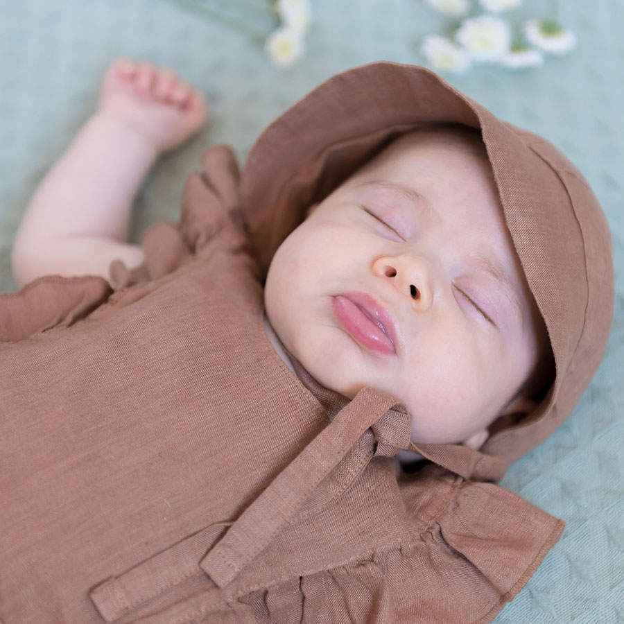 【50%OFF】 From spain MY LITTLE COZMO HAT LILY78 /カラーリネン BLUE 48cm ご出産祝に