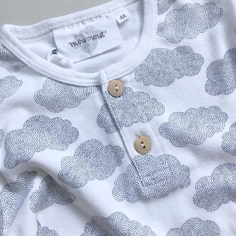 [50%pff] moumout' paris NOE t-shirt manches courtes / short sleeves t-shirt Nuages 6M/12M/24M/4Y/6Y