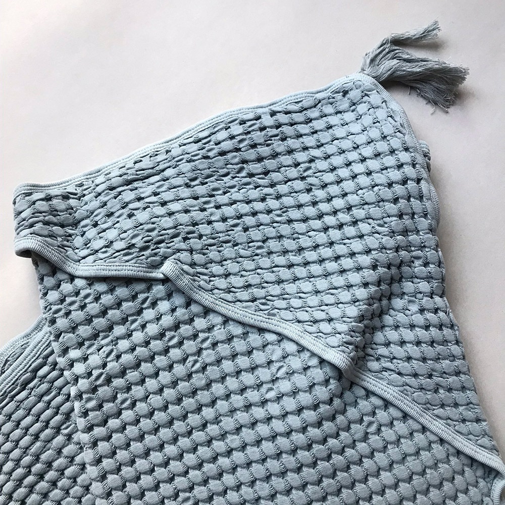 moumout' paris おくるみ　 SYBEL BEE Honeycomb cotton hooded towel with pompon Cool