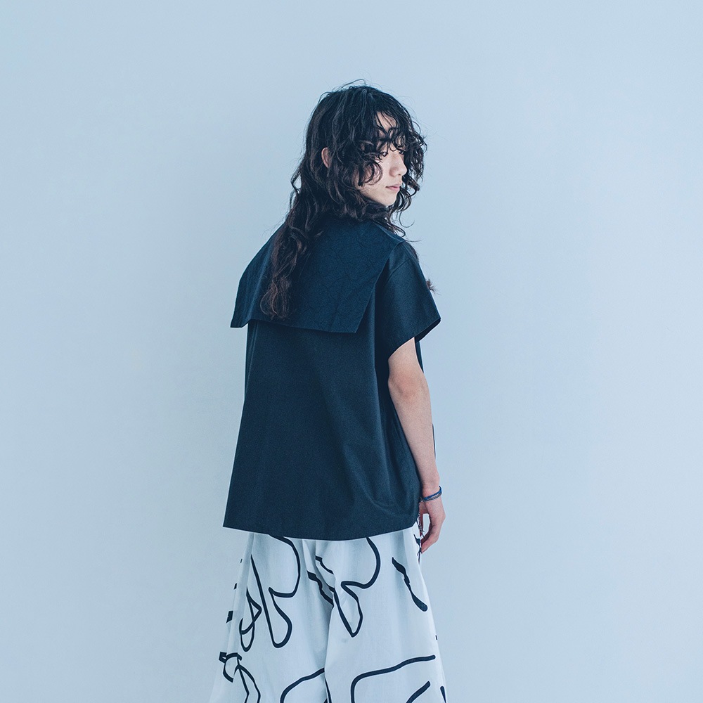 [30%OFF] frankygrow WHT/BLK SAILOR COLLAR PULLOVER / F2 F フリーサイズ 黒