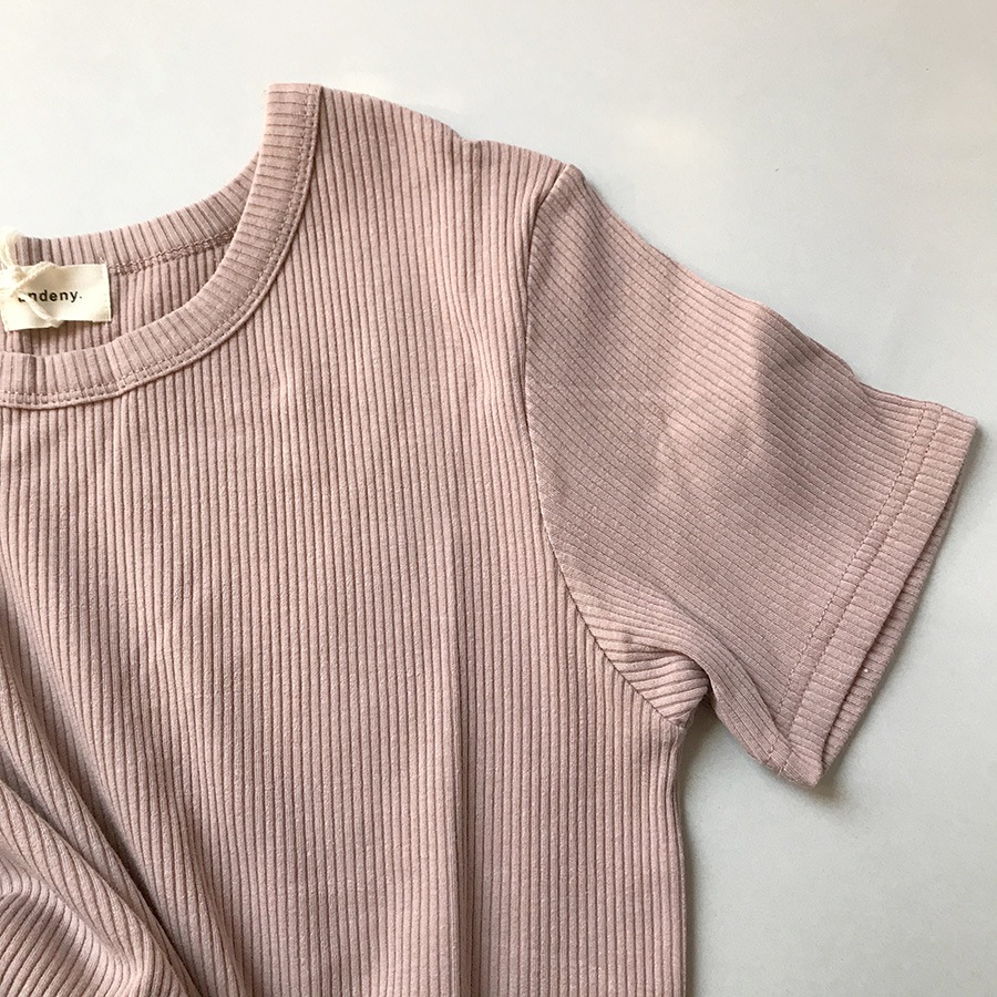 [60%OFF] undeny. リブTシャツ -/L(130-140)/XL(150-160)/F(160-170) カラー 4色展開