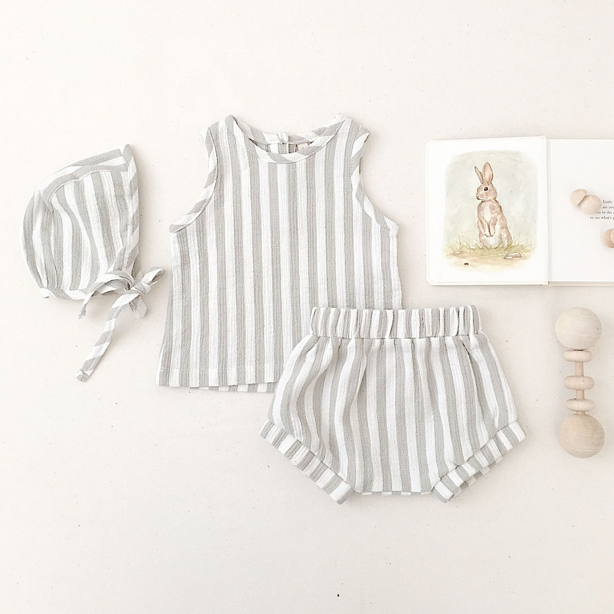 [20%OFF] Quincy Mae オーガニックコットン WOVEN BLOOMER  [ネコポス対応可] stripe 80