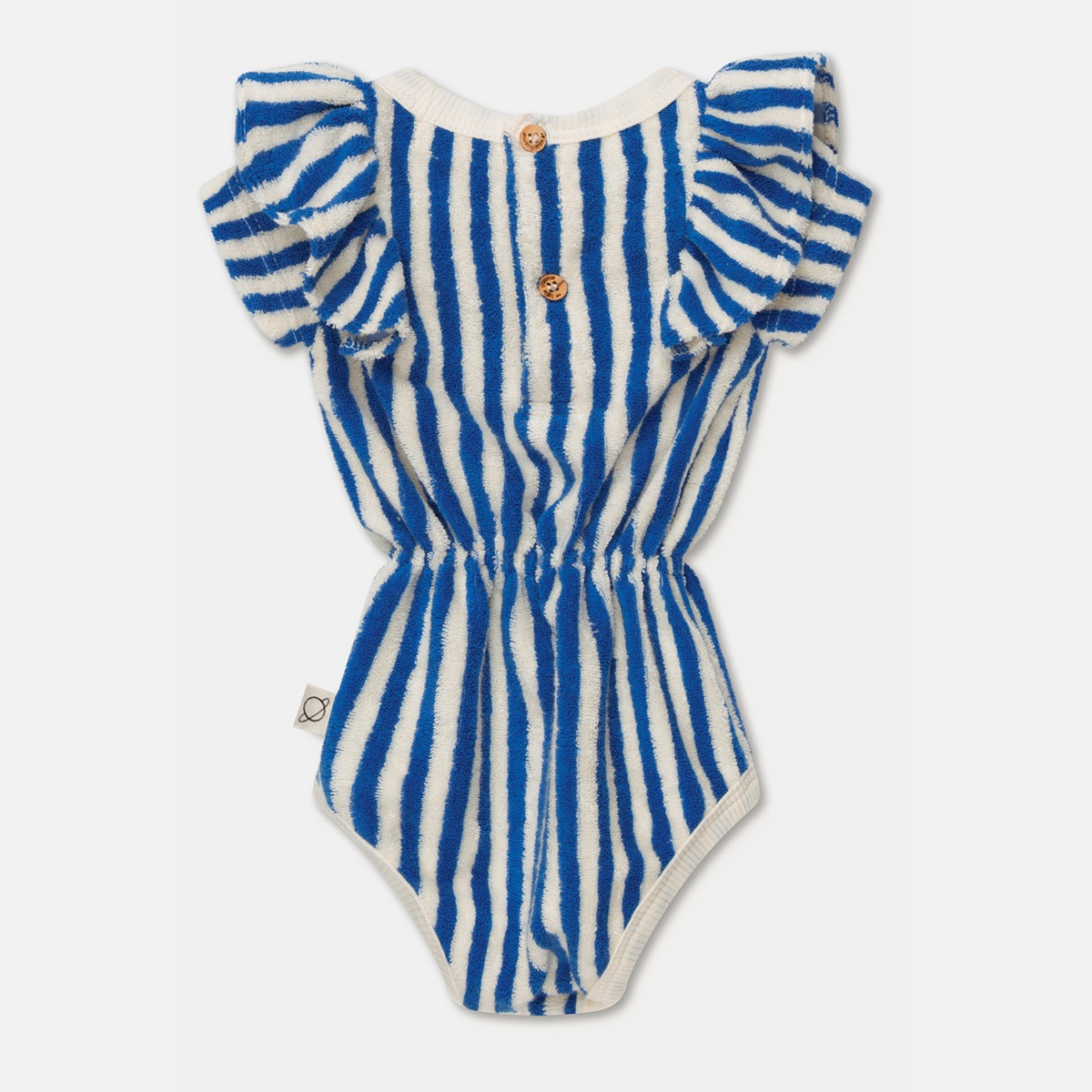 ● From spain MY LITTLE COZMO  toweling stripe baby romper 60-70/70-80/80-90 ブルーストライプ