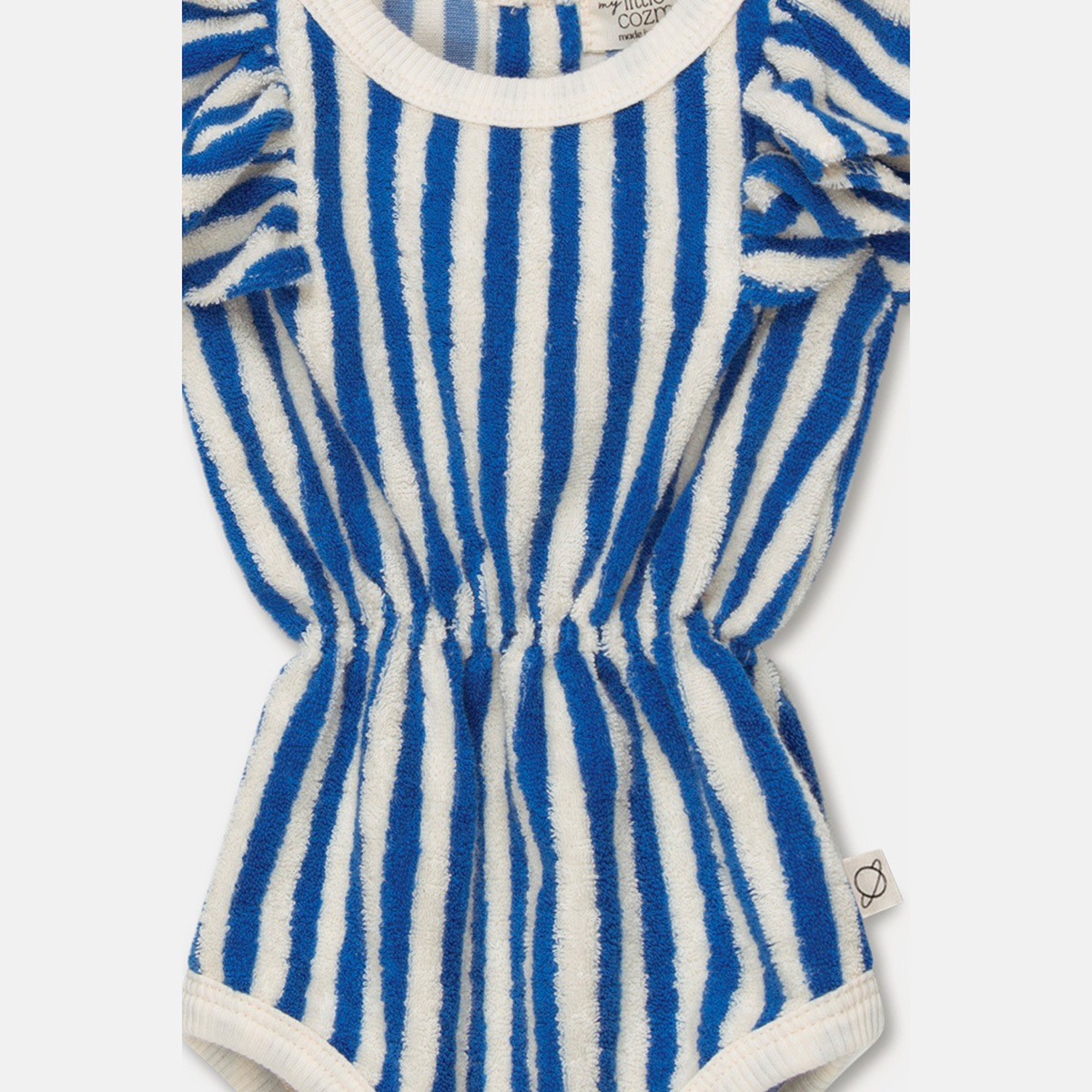 ● From spain MY LITTLE COZMO  toweling stripe baby romper 60-70/70-80/80-90 ブルーストライプ
