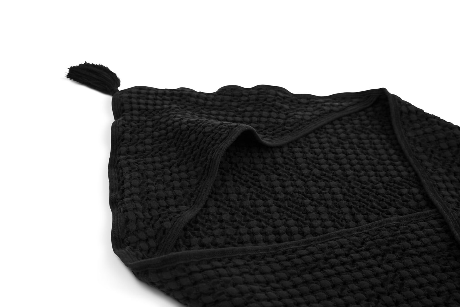 moumout' paris おくるみ　 SYBEL BEE Honeycomb cotton hooded towel with pompon Ink