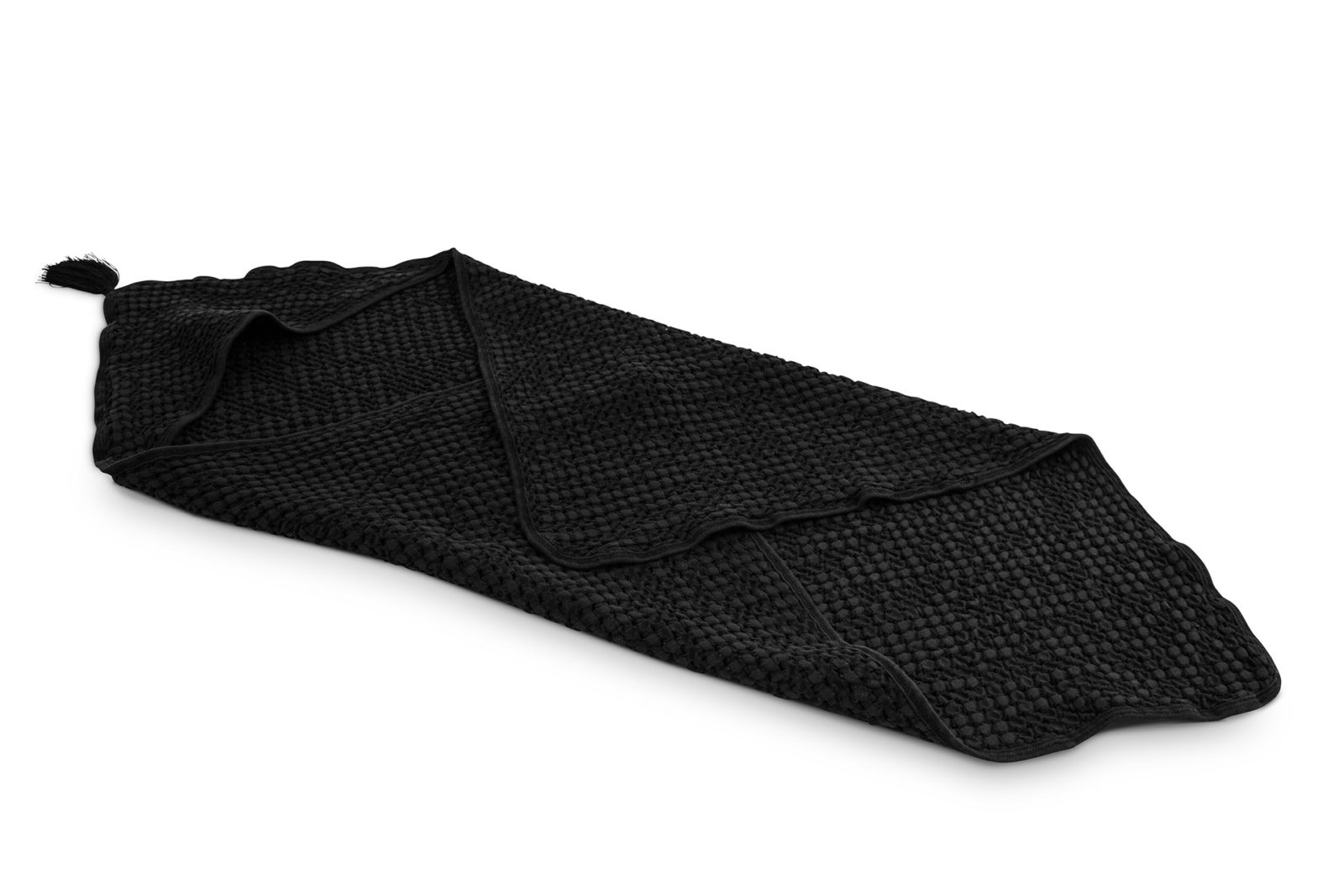 moumout' paris おくるみ　 SYBEL BEE Honeycomb cotton hooded towel with pompon Ink