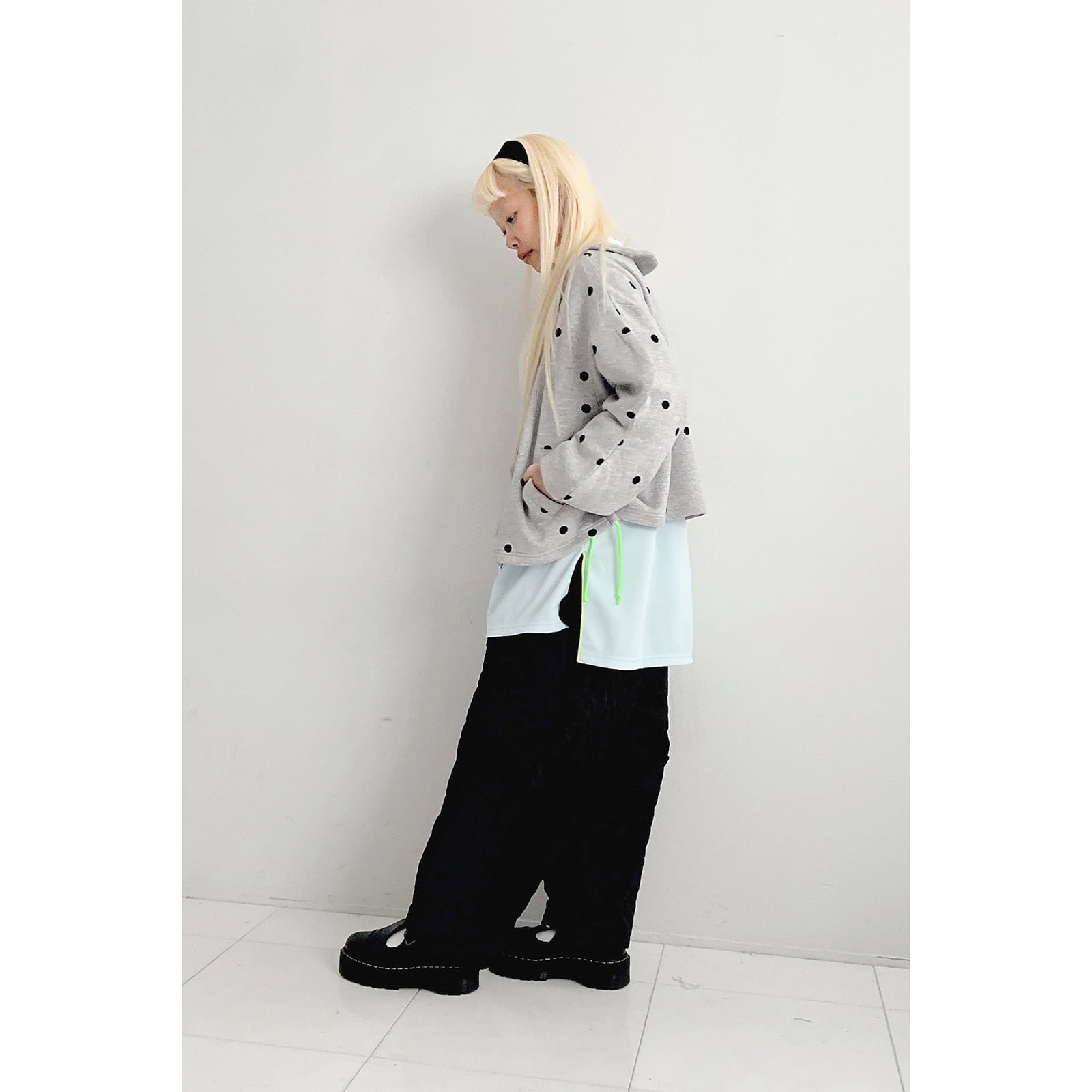 『SALE除外』frankygrow DOTS SWEAT ZIP JACKET	  GRAY/BLACK  F1/F2 