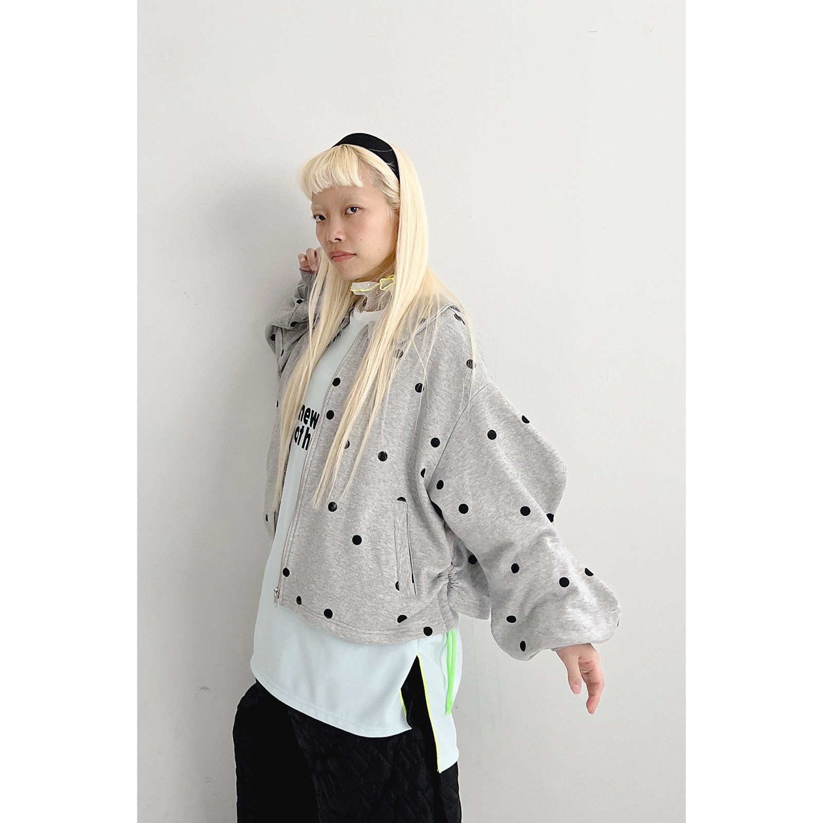 『SALE除外』frankygrow DOTS SWEAT ZIP JACKET	  GRAY/BLACK  F1/F2 