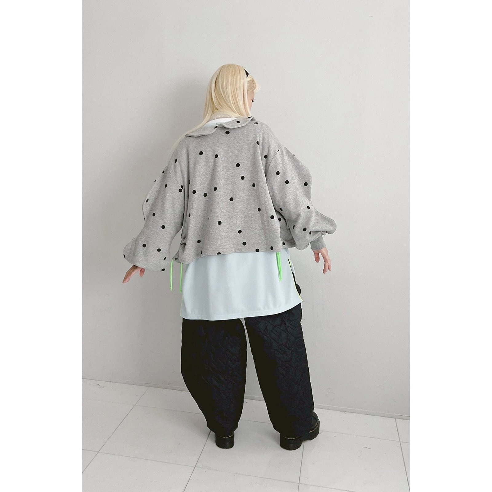 『SALE除外』frankygrow DOTS SWEAT ZIP JACKET	  GRAY/BLACK  F1/F2 