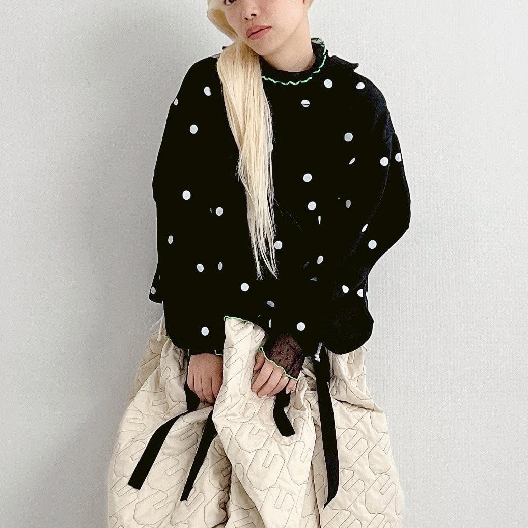 『SALE除外』frankygrow DOTS SWEAT ZIP JACKET	  GRAY/BLACK  F1/F2 