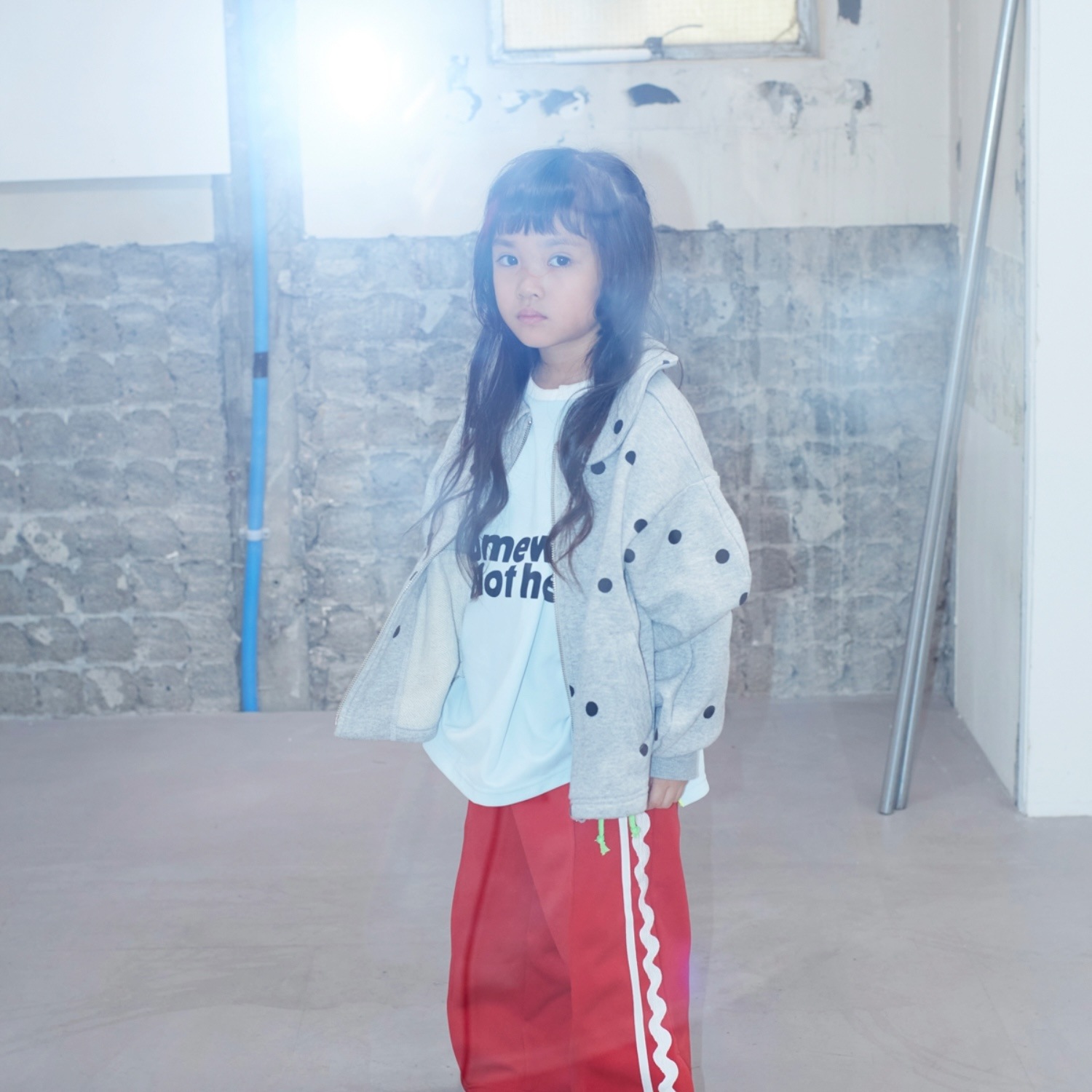 『SALE除外』frankygrow DOTS SWEAT ZIP JACKET	  GRAY/BLACK  F1/F2 