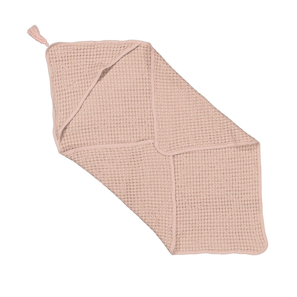 moumout' paris おくるみ　 SYBEL BEE Honeycomb cotton hooded towel with pompon Nu