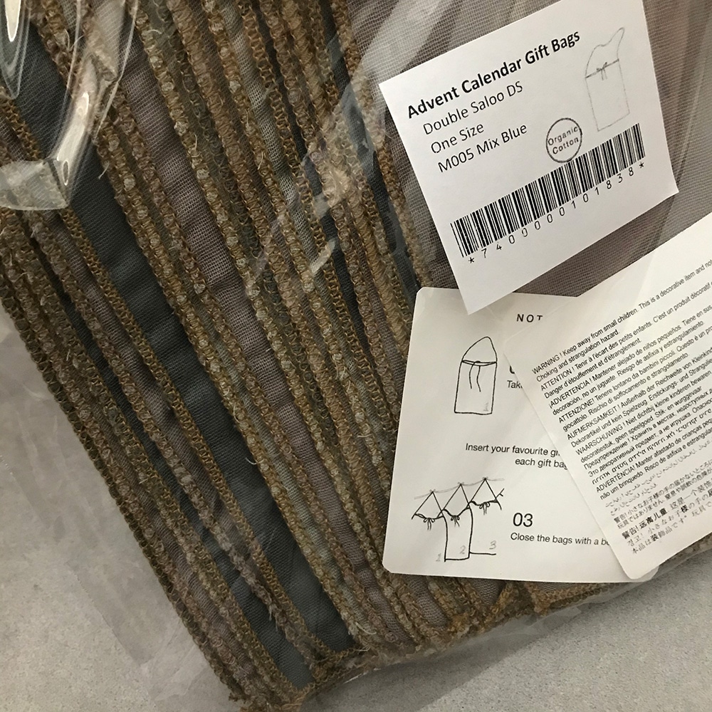 Numero 74 Advent Calendar Gift Bags M005 Mix Blue One Size