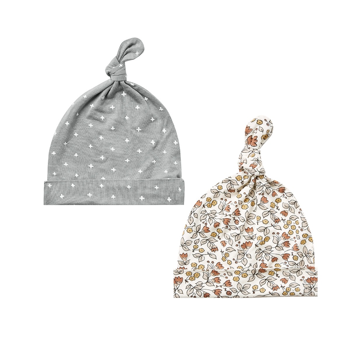 Quincy Mae  BAMBOO KNOTTED BABY HAT | CRISS CROSS [ネコポス対応可] IVORY 6ヶ月 / 1歳