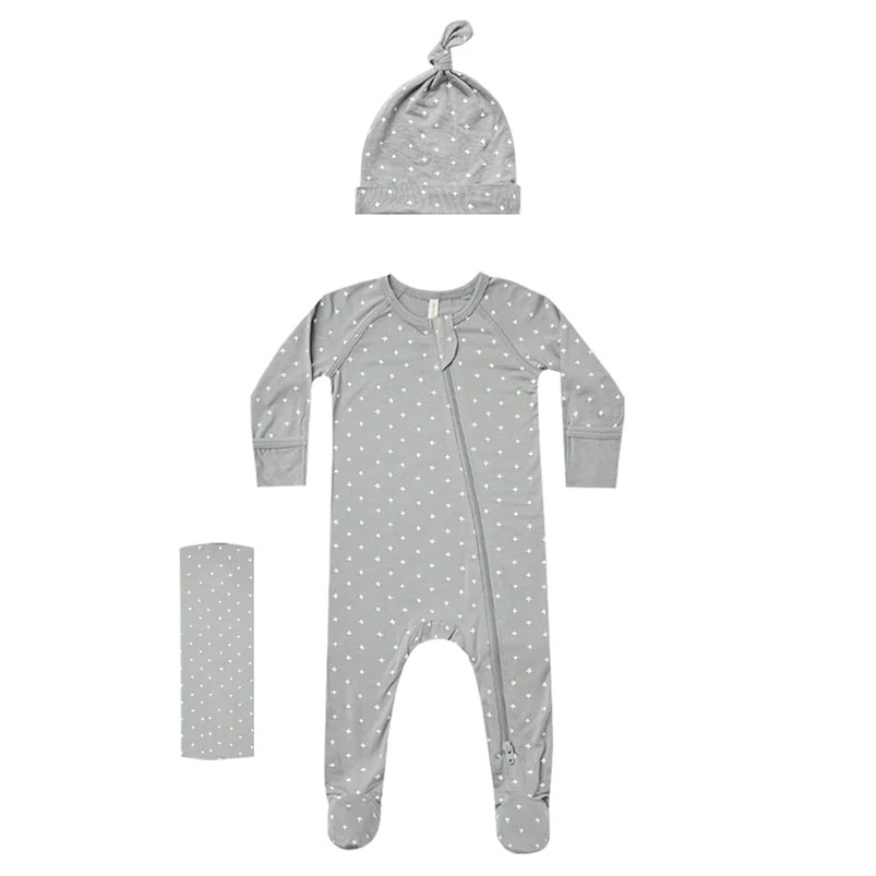 Quincy Mae  BAMBOO KNOTTED BABY HAT | CRISS CROSS [ネコポス対応可] IVORY 6ヶ月 / 1歳