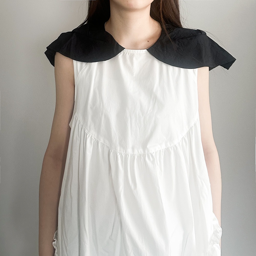 再値下げ[50%OFF] frankygrow BACK RIBBON SAILOR COLL DRESS / F2 BT/WT BT/BT