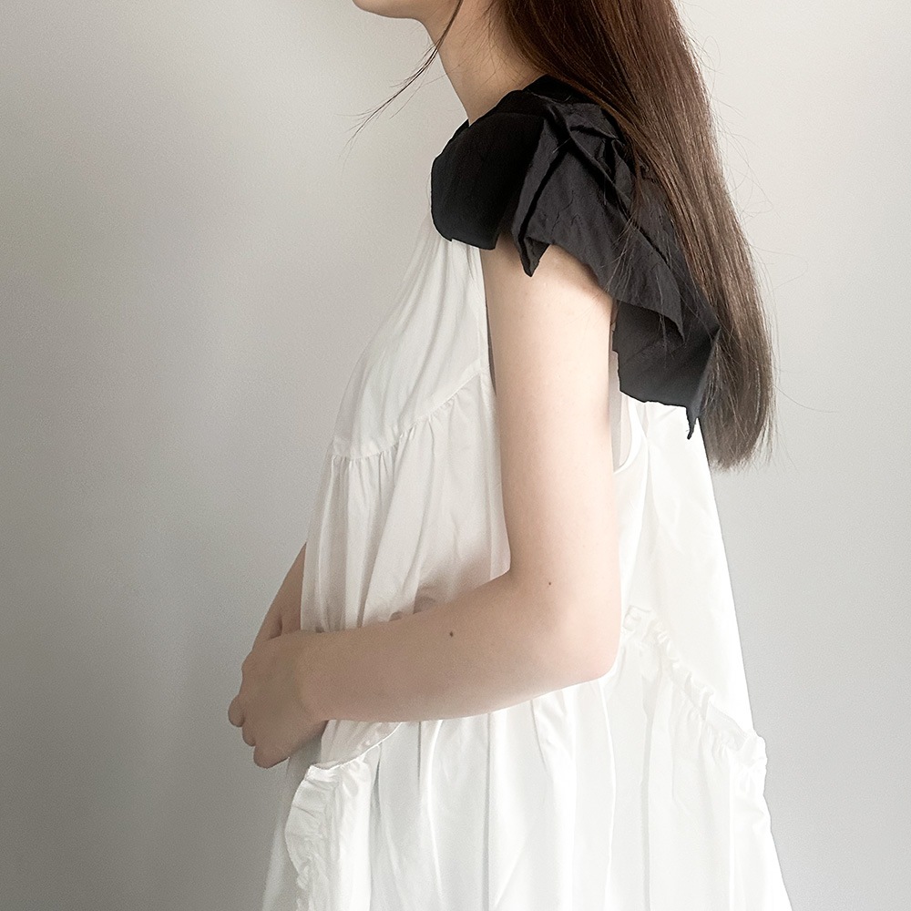 再値下げ[50%OFF] frankygrow BACK RIBBON SAILOR COLL DRESS / F2 BT/WT BT/BT