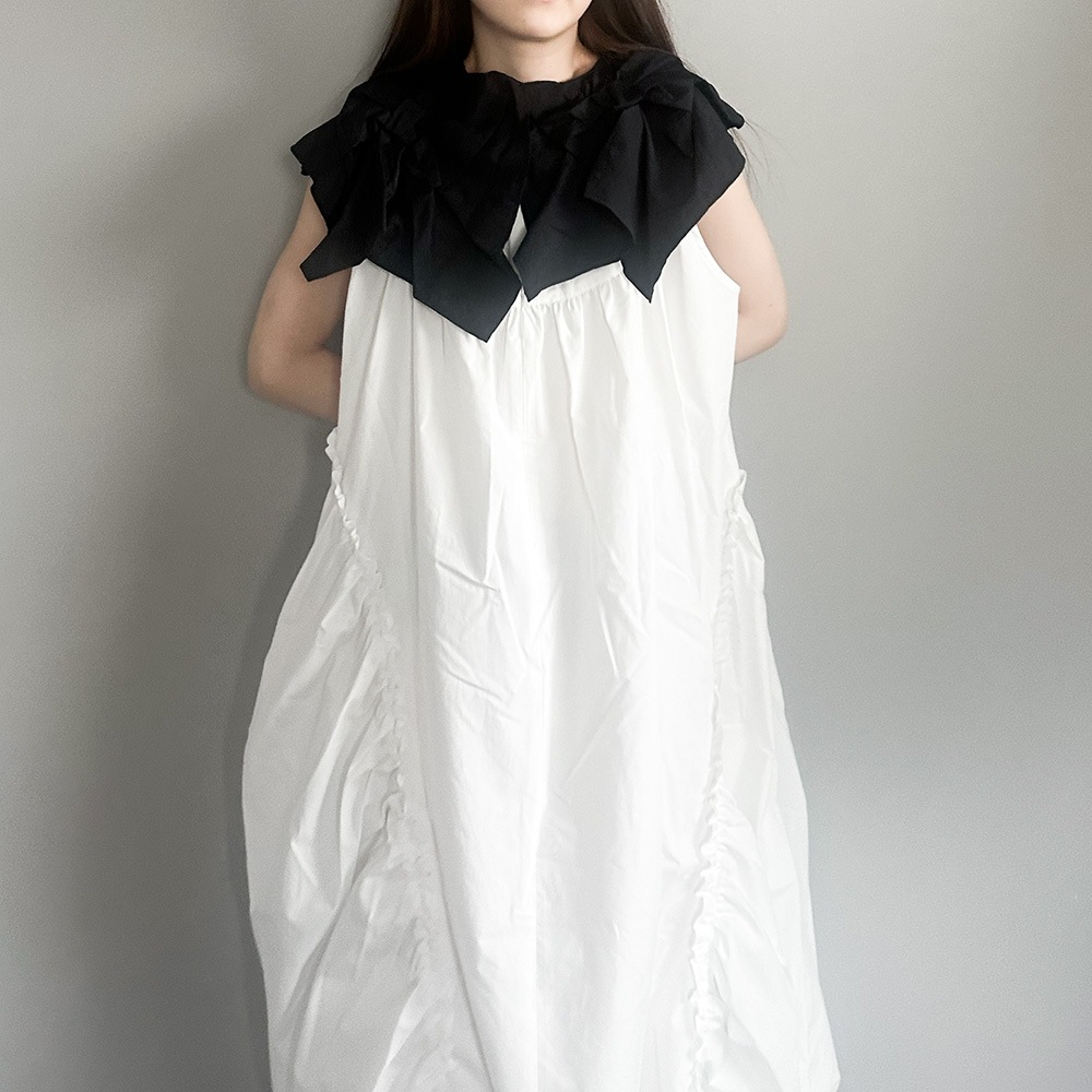 再値下げ[50%OFF] frankygrow BACK RIBBON SAILOR COLL DRESS / F2 BT/WT BT/BT