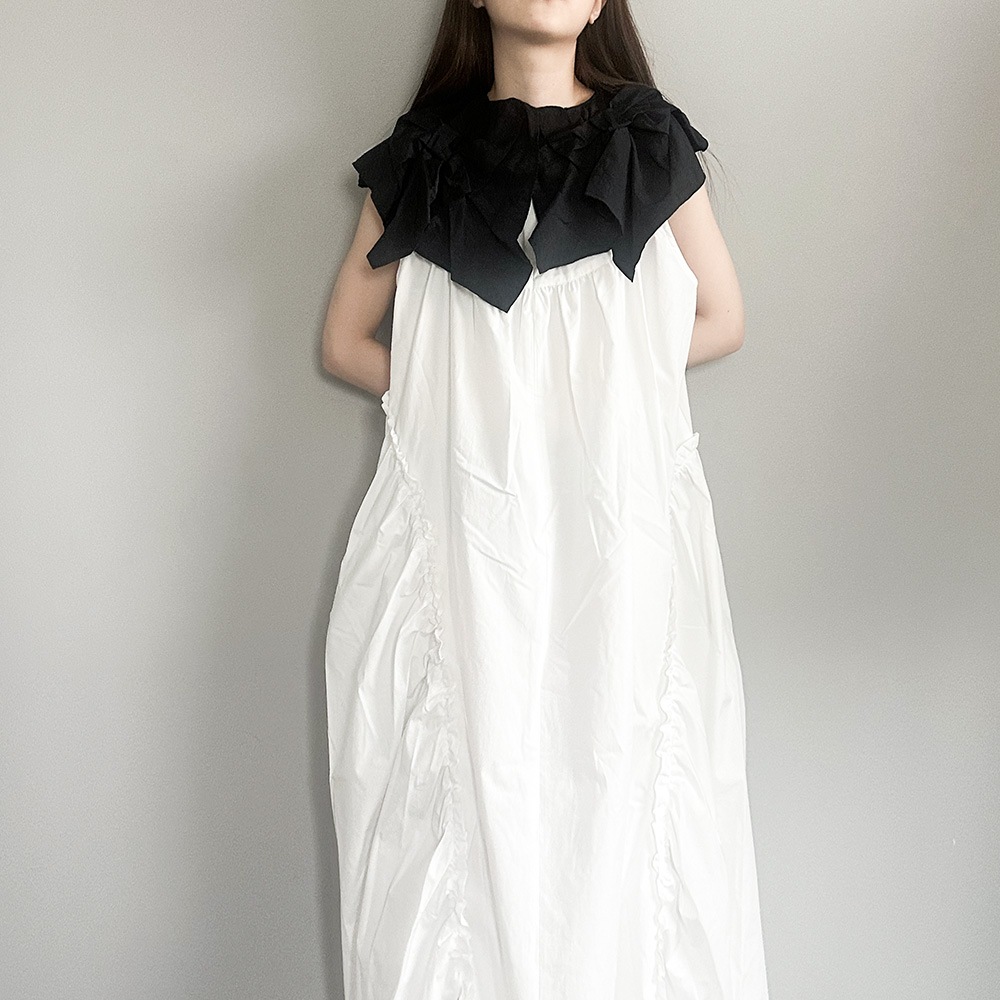 再値下げ[50%OFF] frankygrow BACK RIBBON SAILOR COLL DRESS / F2 BT/WT BT/BT