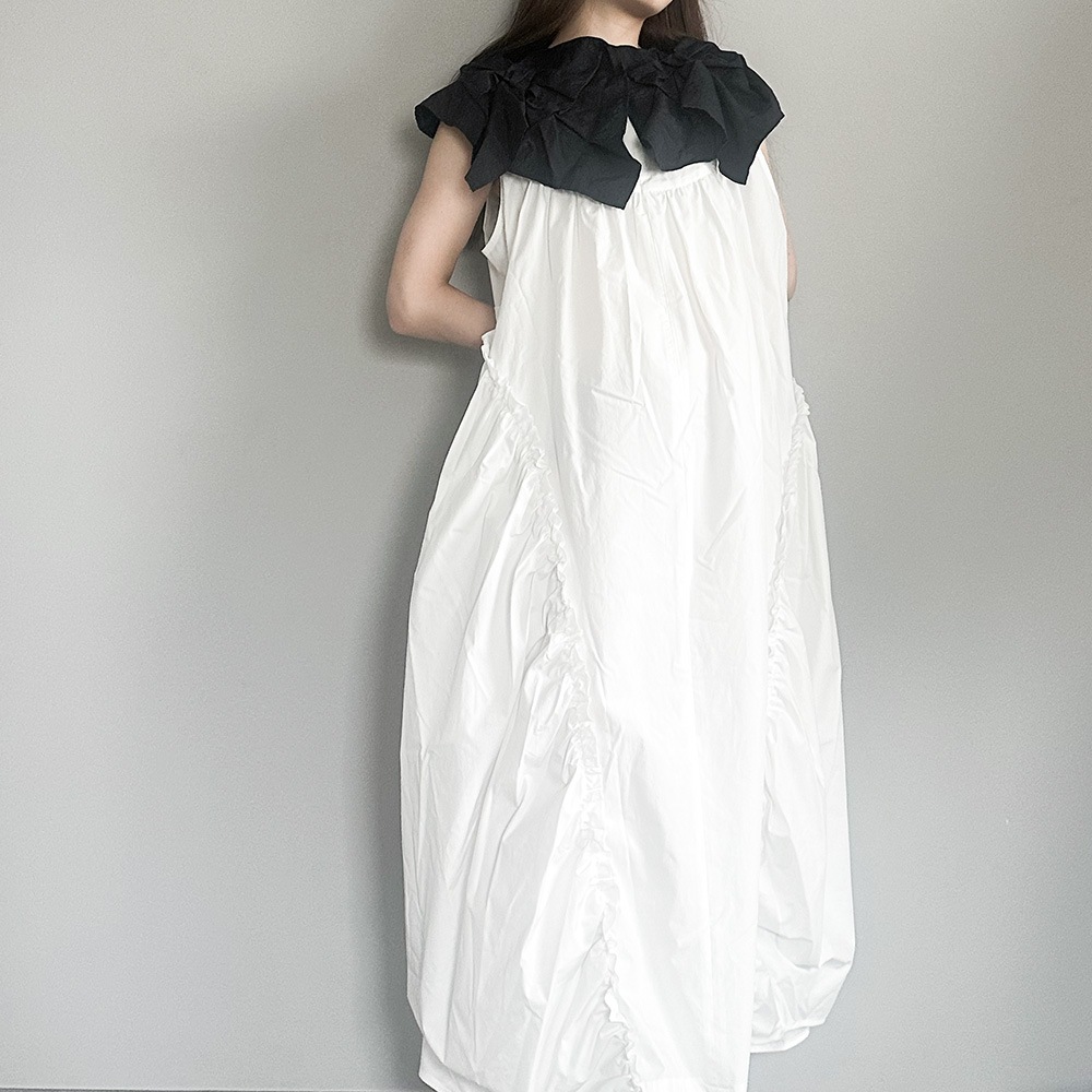 再値下げ[50%OFF] frankygrow BACK RIBBON SAILOR COLL DRESS / F2 BT/WT BT/BT