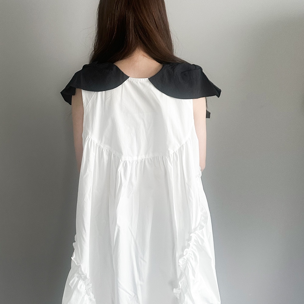 再値下げ[50%OFF] frankygrow BACK RIBBON SAILOR COLL DRESS / F2 BT/WT BT/BT