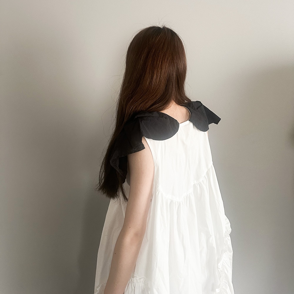 再値下げ[50%OFF] frankygrow BACK RIBBON SAILOR COLL DRESS / F2 BT/WT BT/BT