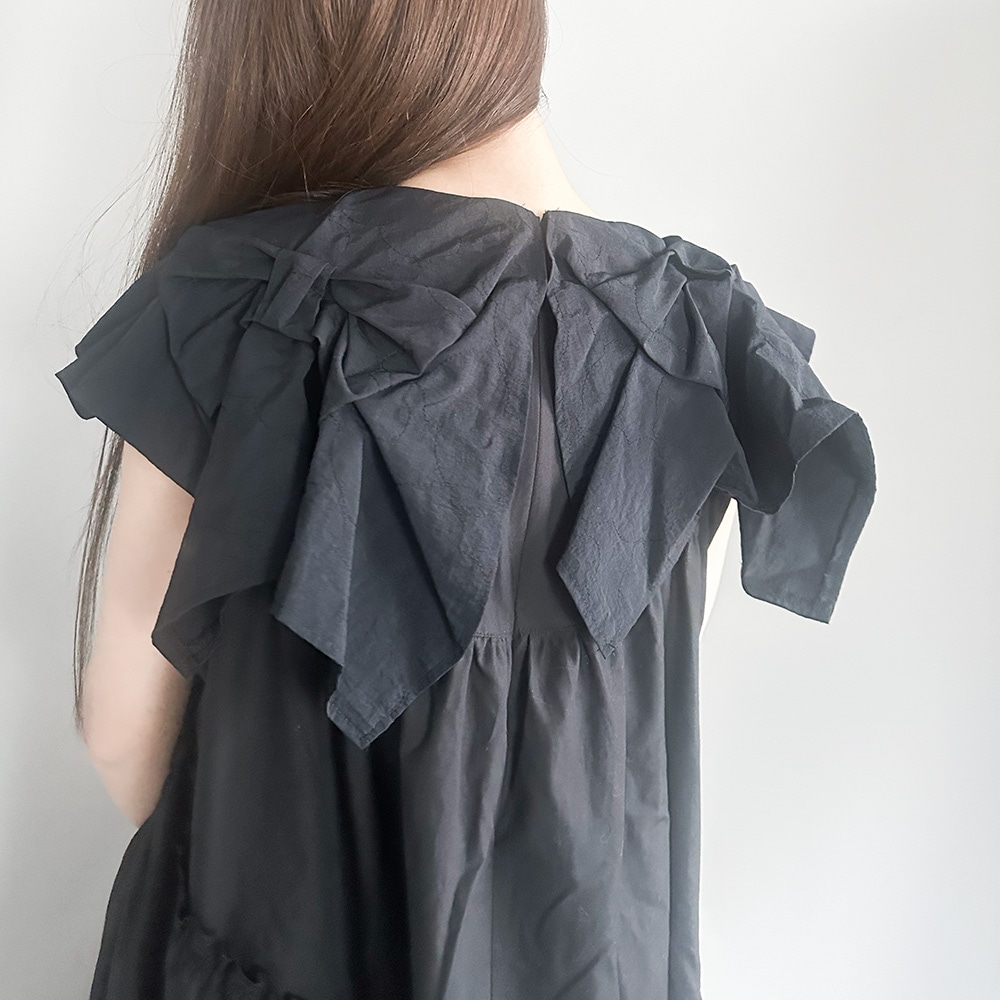 再値下げ[50%OFF] frankygrow BACK RIBBON SAILOR COLL DRESS / F2 BT/WT BT/BT