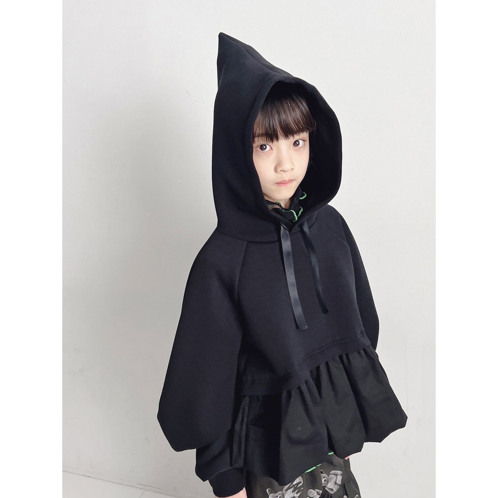 『SALE除外』frankygrow BALLOON DOUBLE AIR HOODIE	 BLACK F1/ F2 