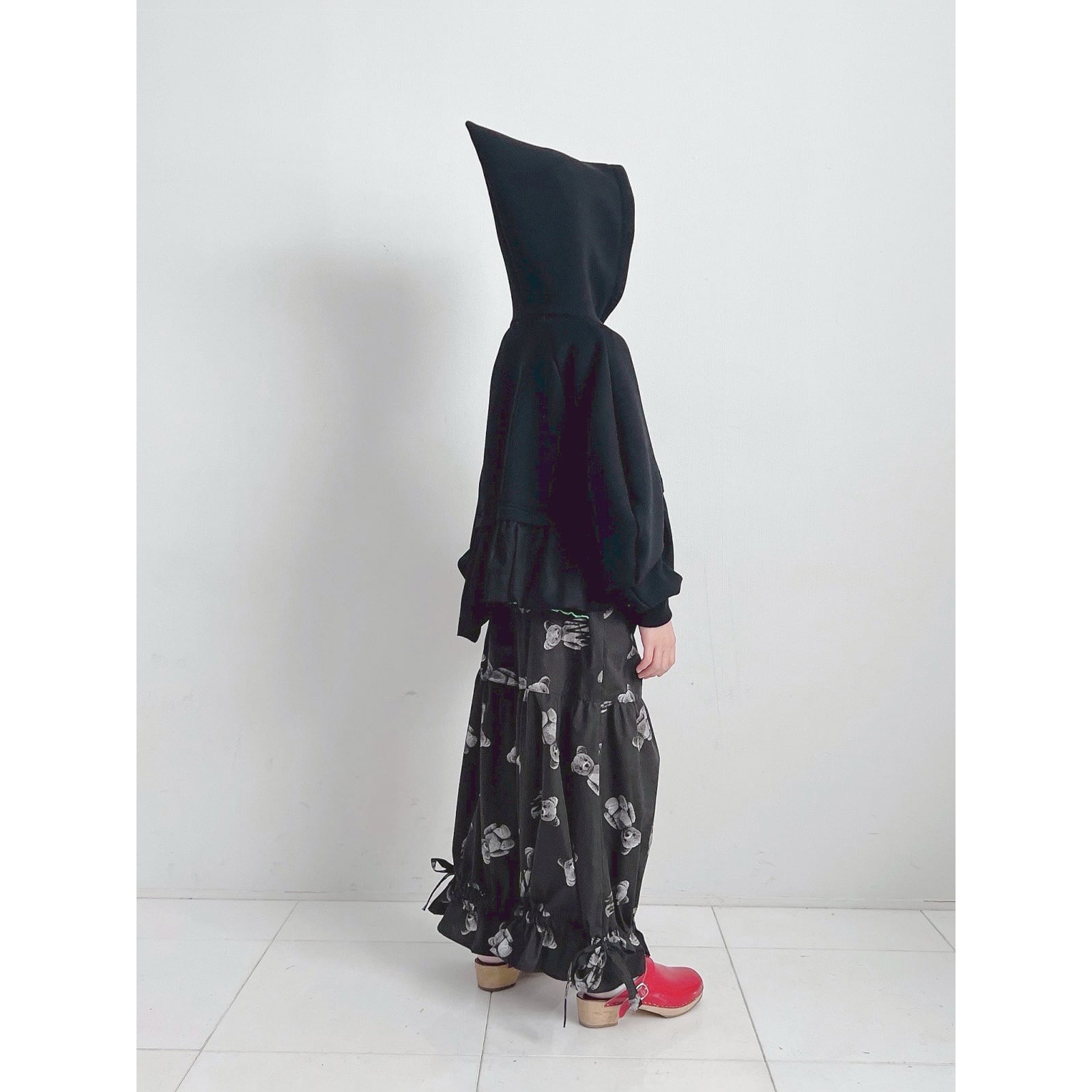 『SALE除外』frankygrow BALLOON DOUBLE AIR HOODIE	 BLACK F1/ F2 