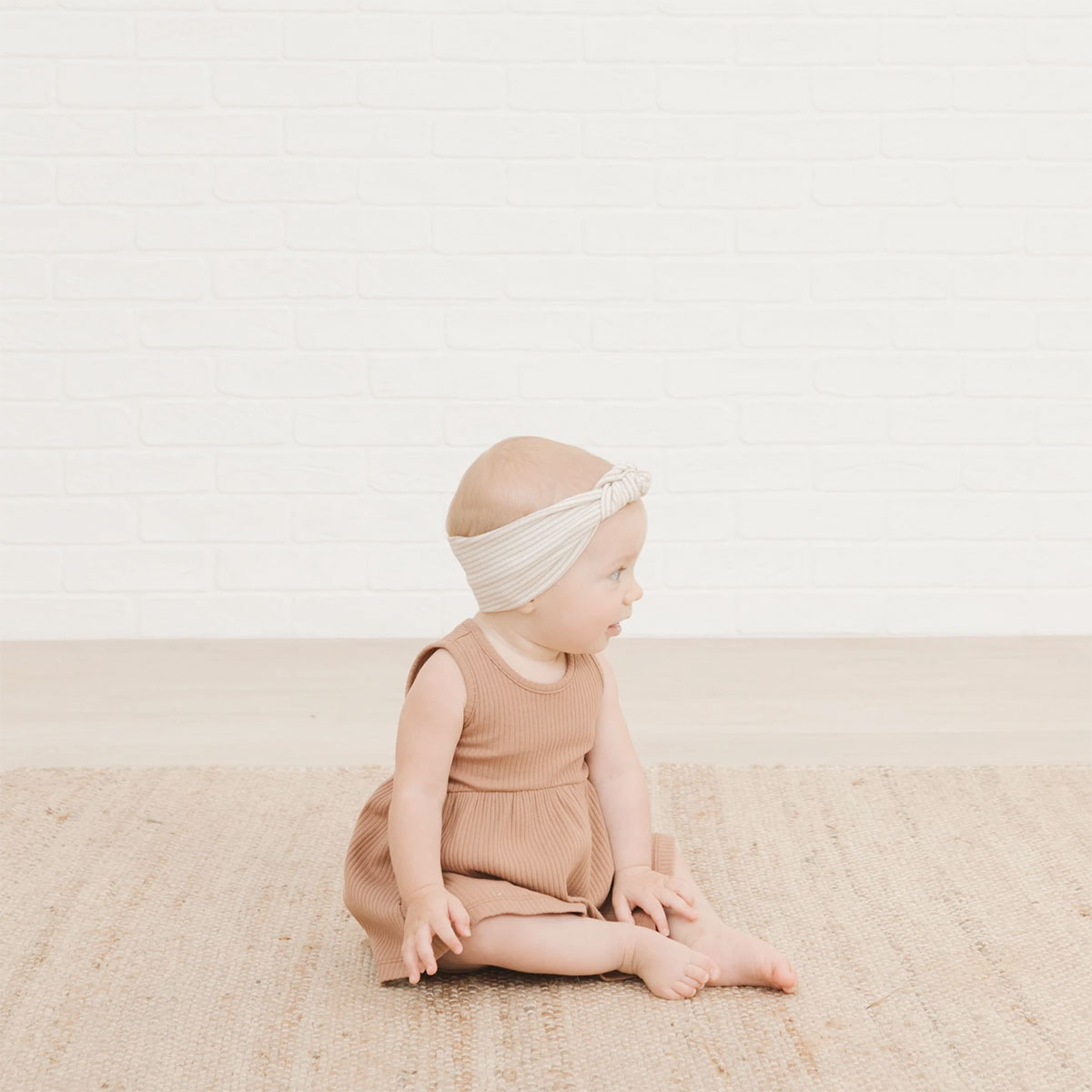 [30%off] Quincy Mae オーガニックコットン RIBBED BABY TURBAN　0-12M 12-24M [ネコポス対応可]