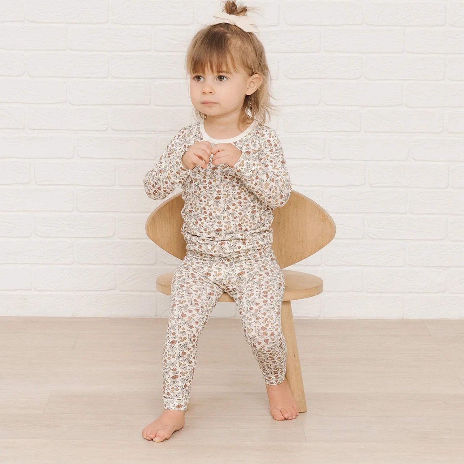 Quincy Mae  BAMBOO LEGGINGS | FLEUR  [ネコポス対応可] 60-70/80/90-100/100-100