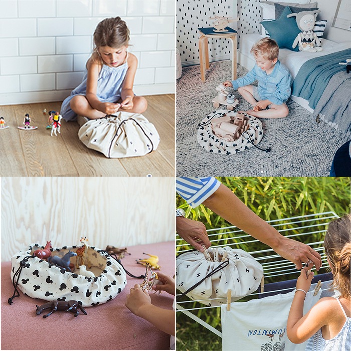 Play and Go プレイマット&おかたづけマット stripe black