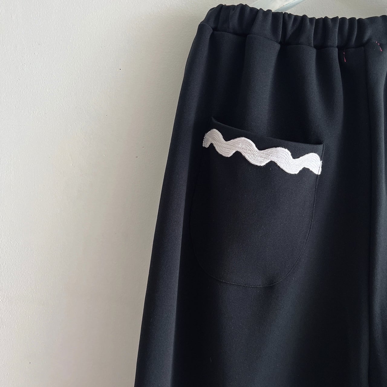 ●frankygrow  SIDE LINE JERSEY SLIT PANTS / F2 BLACK