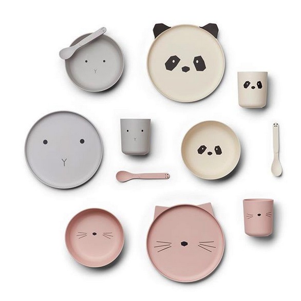 LIEWOOD デンマークから Villum / Plate / 2pack - Rabbit dumbo grey ラビットプレート2点セット