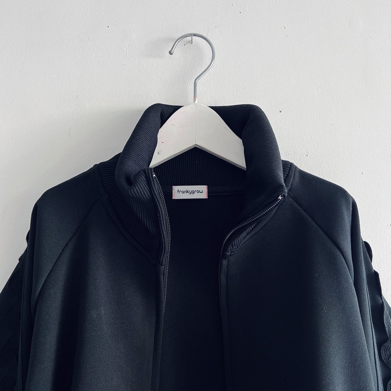 [30%OFF]frankygrow TULLE SWITCHING TRACK JERSEY DRESS BLACK